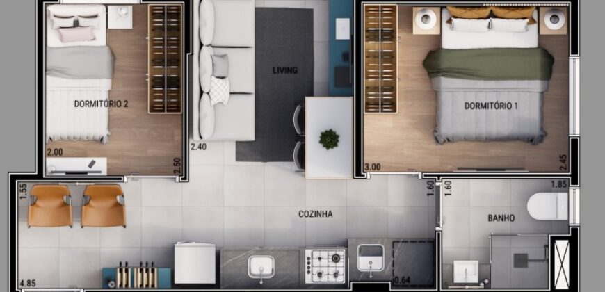 Apartamento de 2 Dorms à Venda no Alto do Ipiranga